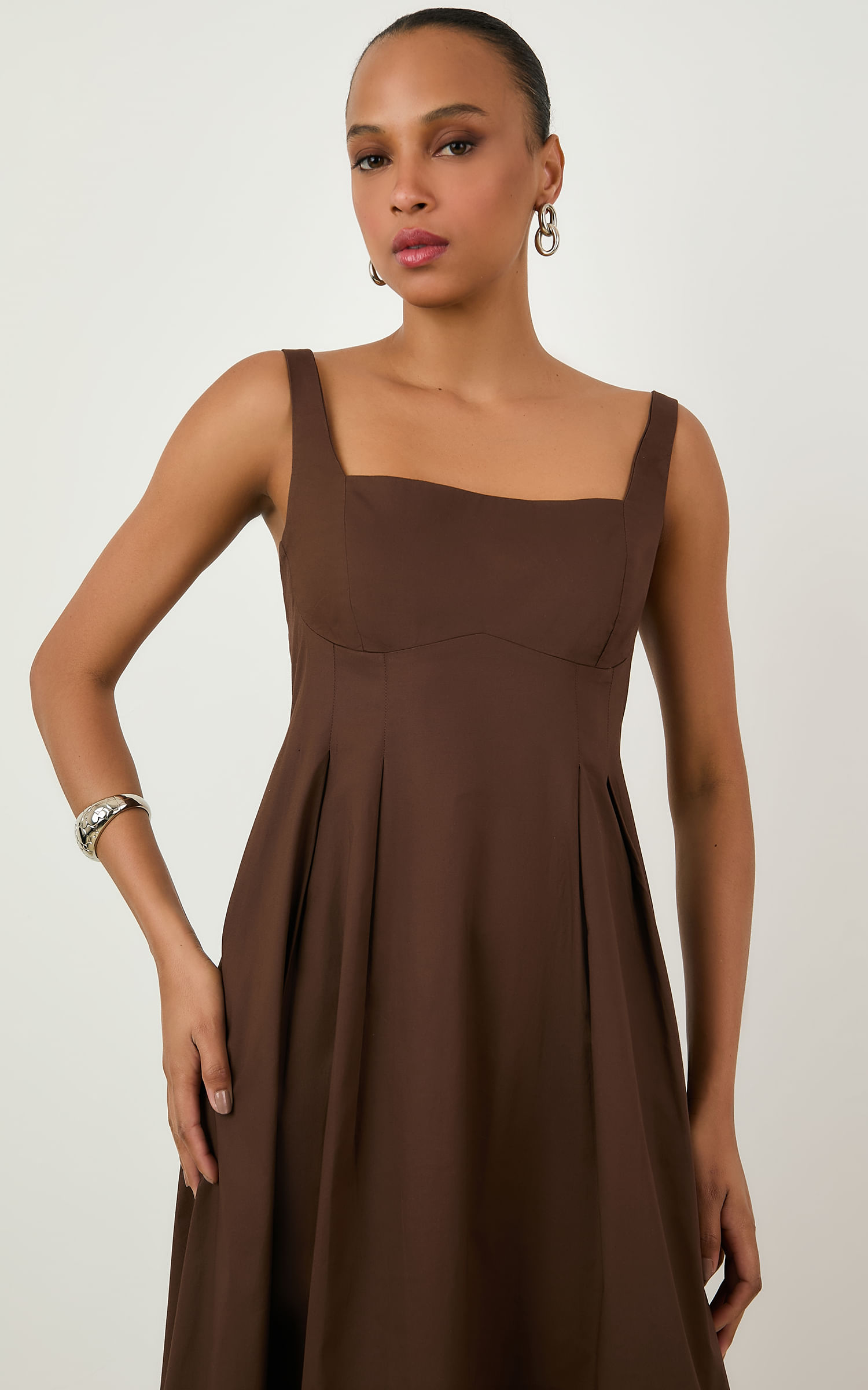 VESTIDO MIDI PREGAS - LIZIE